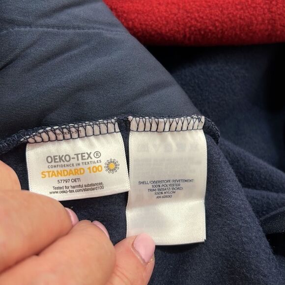 Lands End Mens red and navy blue snap fleece shirt size XL NWT - Picture 12 of 13